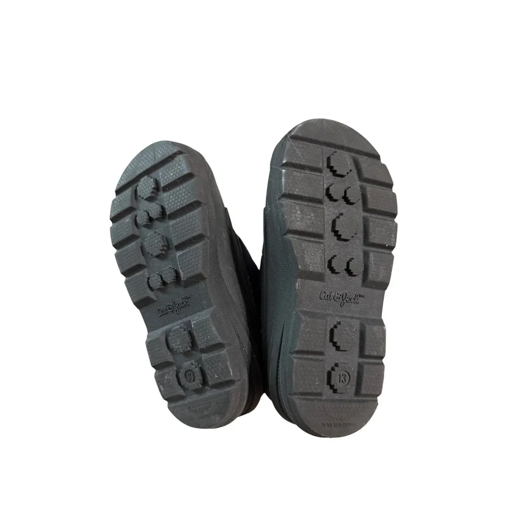 Cat & Jack Size 13 Water Resistant Navy Blue Snow Boots Hook & Loop Unisex‎ Kid